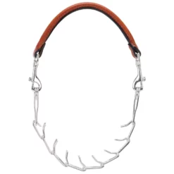 Weaver Leather Goat Collar with Leather and Pronged Chain, Chestnut, 5/8 in. x 26 in.