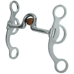 Weaver Leather Professional Argentine Bit, 5 in. Sweet Iron Ported Mouth with Copper Cricket and Inlay, 25-1775