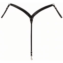 Weaver Leather Black Leather Contoured Ring-in-Center Breast Collar, 1-3/4 Inch to 1-1/4 Inch Adjustable Width, 40-0850