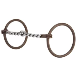 Weaver Leather Professional Ring Snaffle Horse Bit, 5 in. Twisted Curved Mouth, 25-1770
