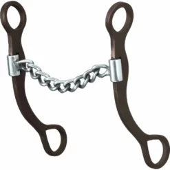 Weaver Leather Professional Antiqued Shank Horse Bit, 5 in. Sweet Iron Polished Chain Mouth, 25-1793
