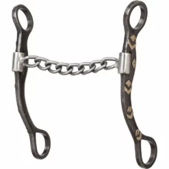 Weaver Leather Professional Shank Horse Bit with 5 in. Sweet Iron Polished Chain Mouth, 25-1850
