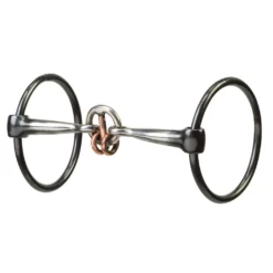 Weaver Leather Ring Snaffle Horse Bit with 5 in. Sweet Iron Smooth Lifesaver Mouth and Copper Rings, 25-1886