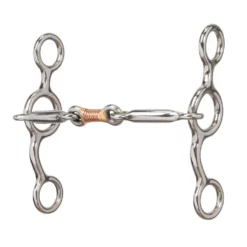 Weaver Leather All Purpose Horse Bit with 5 in. Sweet Iron Copper Wire Wrapped Dogbone Mouth, 25-1892
