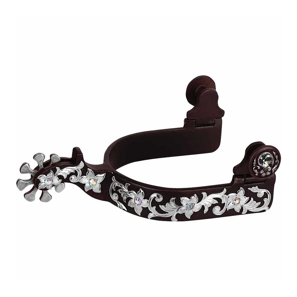 Weaver Leather Women's Show Spur with Hand-Engraved German Silver Trim and Crystals, 25-7500 3 Weaver Leather Women's Show Spur with Hand-Engraved German Silver Trim and Crystals, 25-7500