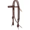 Weaver Leather Working Tack Slim Cowboy Browband Headstall with Buffed Brown Iron Hardware, 10-0598 -WEAVER LEATHER Sales 1258881