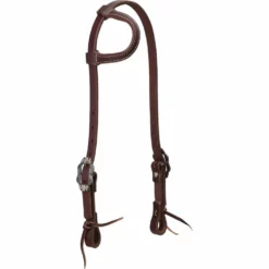 Weaver Leather Working Tack Sliding Ear Headstall with Buffed Brown Iron Hardware, 10-0600