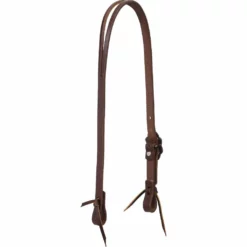 Weaver Leather Working Tack Slit Ear Headstall with Buffed Brown Iron Hardware, 10-0601