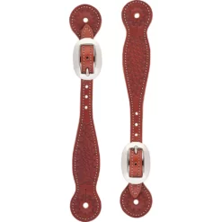 Weaver Leather Basketweave Skirting Leather Spur Straps, Thin, Oiled Chestnut, 30-0292-CH