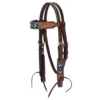 Weaver Leather Pony Browband Headstall with Cross Turquoise Beading, 5/8 in., 45-0149 -WEAVER LEATHER Sales 1259331