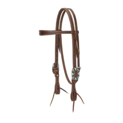 Weaver Leather Working Tack Slim Browband Headstall, Rope Edge Hardware, 10-0586